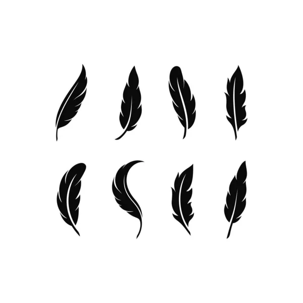 Feather logo sjabloon vector pictogram — Stockvector