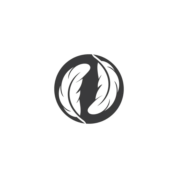 Plantilla de logotipo de pluma icono de vector — Vector de stock