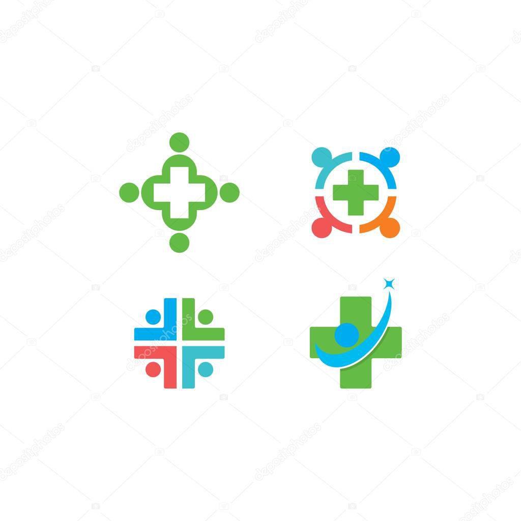People health logo vector icon illustration design