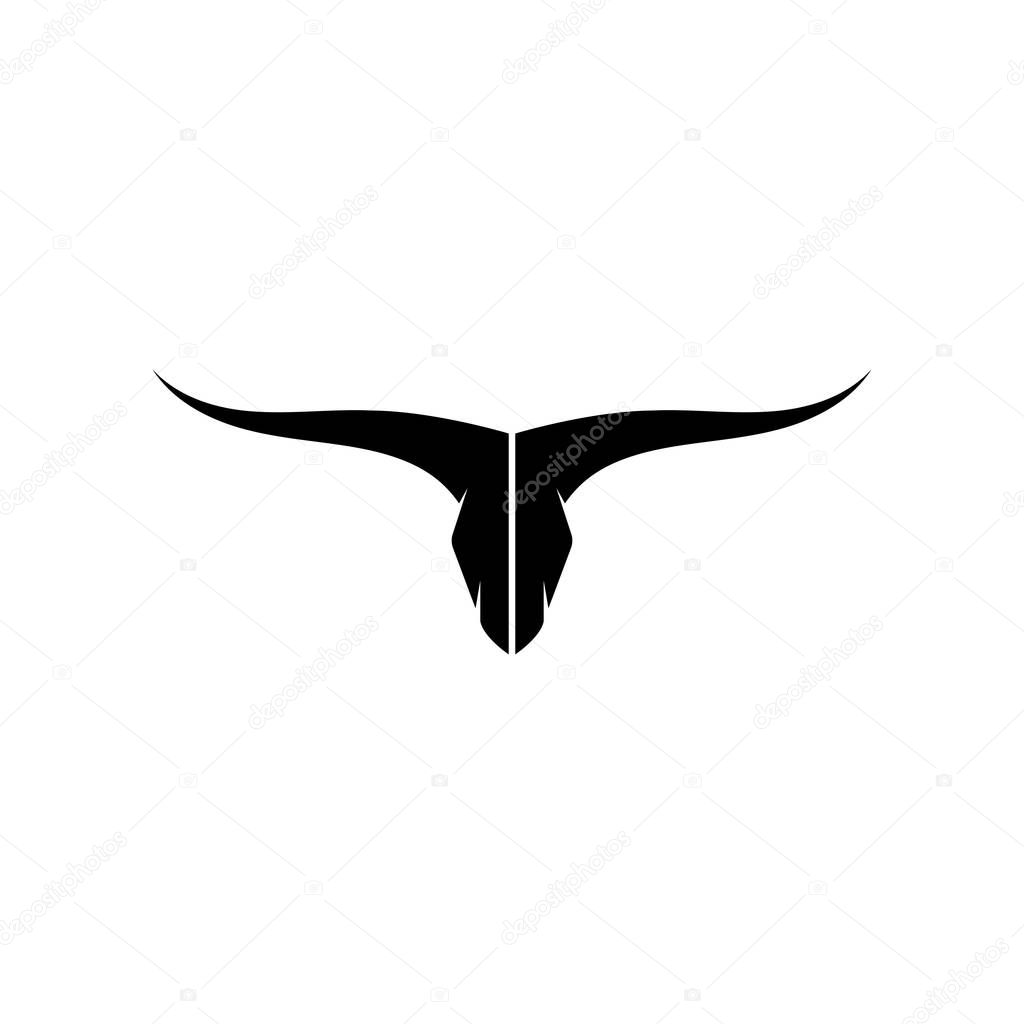 Bull head logo vector icon illustration design