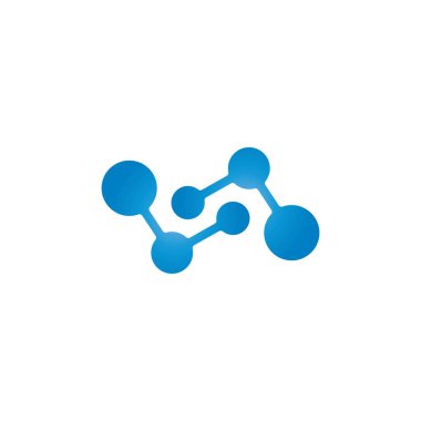 mavi molekül logo vektör çizimi 
