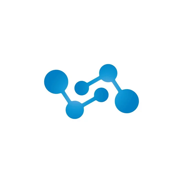 Ilustración de icono de vector de logotipo de molécula azul — Vector de stock
