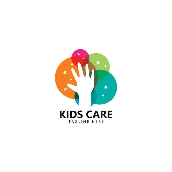 Niños cuidado logo imagen vector icono ilustración — Vector de stock
