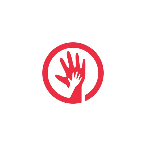 Crianças cuidado logotipo unidade vetor ícone ilustração —  Vetores de Stock