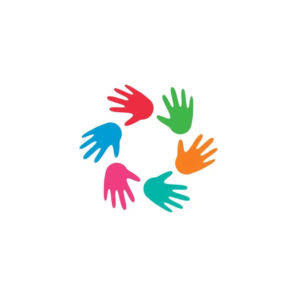 Hand Symbol Community Care Logo Vektor Abbildung — Stockvektor