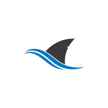 Shark Fin logo şablon vektör simge illüstrasyon 