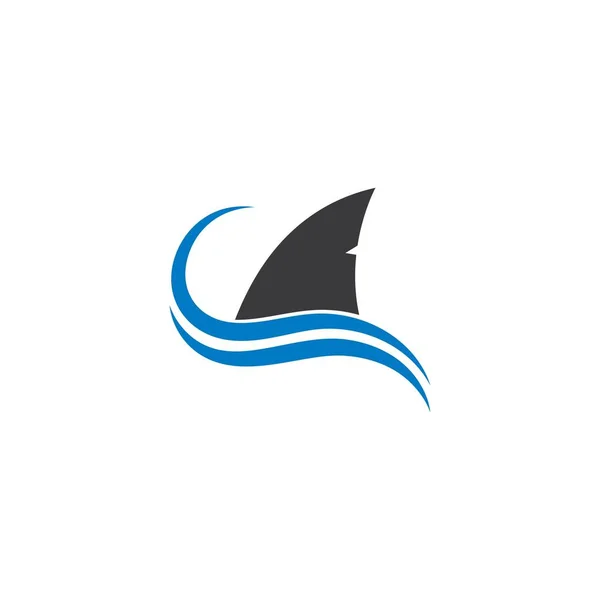 Tubarão aleta logotipo modelo vetor ícone ilustração — Vetor de Stock
