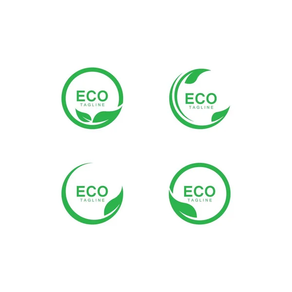 Modelo de logotipo de folha de árvore ecológica — Vetor de Stock