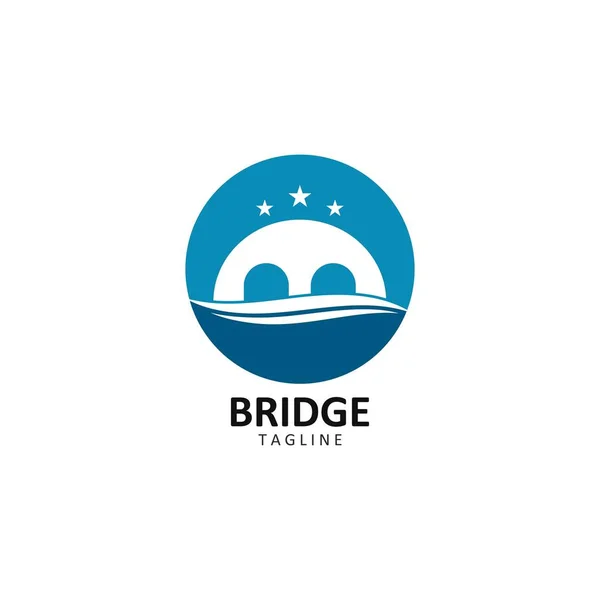 Ponte Logo Template vetor ícone ilustração —  Vetores de Stock
