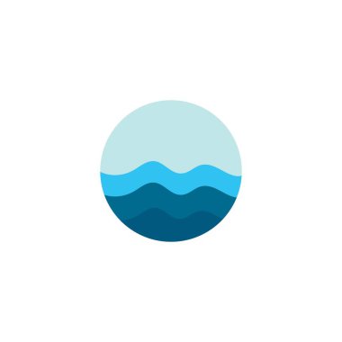 Su Dalgası Logo Şablonu. vektör Simgesi tasarımı