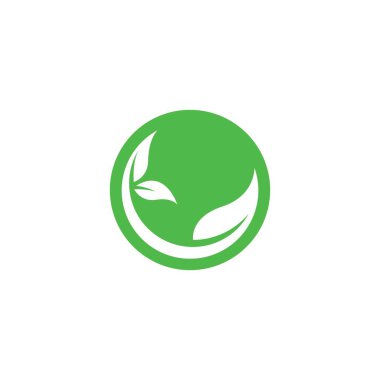 Ağaç yaprağı vektör logosu tasarımı, çevre dostu kavram