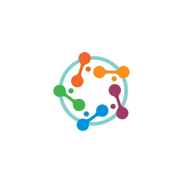 Molecule Logotipo Vetor Ícone Ilustração Design — Vetor de Stock