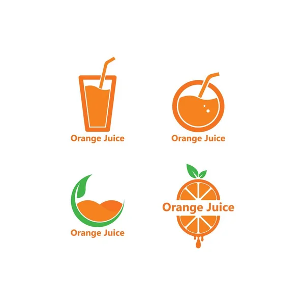 Naranja Jugo Logotipo Icono Vector Plantilla Diseño — Vector de stock