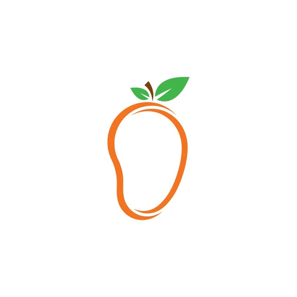 Mango Platt Stil Mango Vektor Logotyp Mango Ikon — Stock vektor