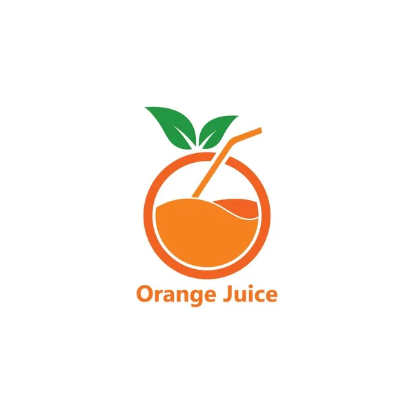 Naranja Jugo Logotipo Icono Vector Plantilla Diseño — Archivo Imágenes Vectoriales