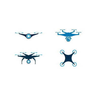 Drone logo vektör tasarım şablonu 