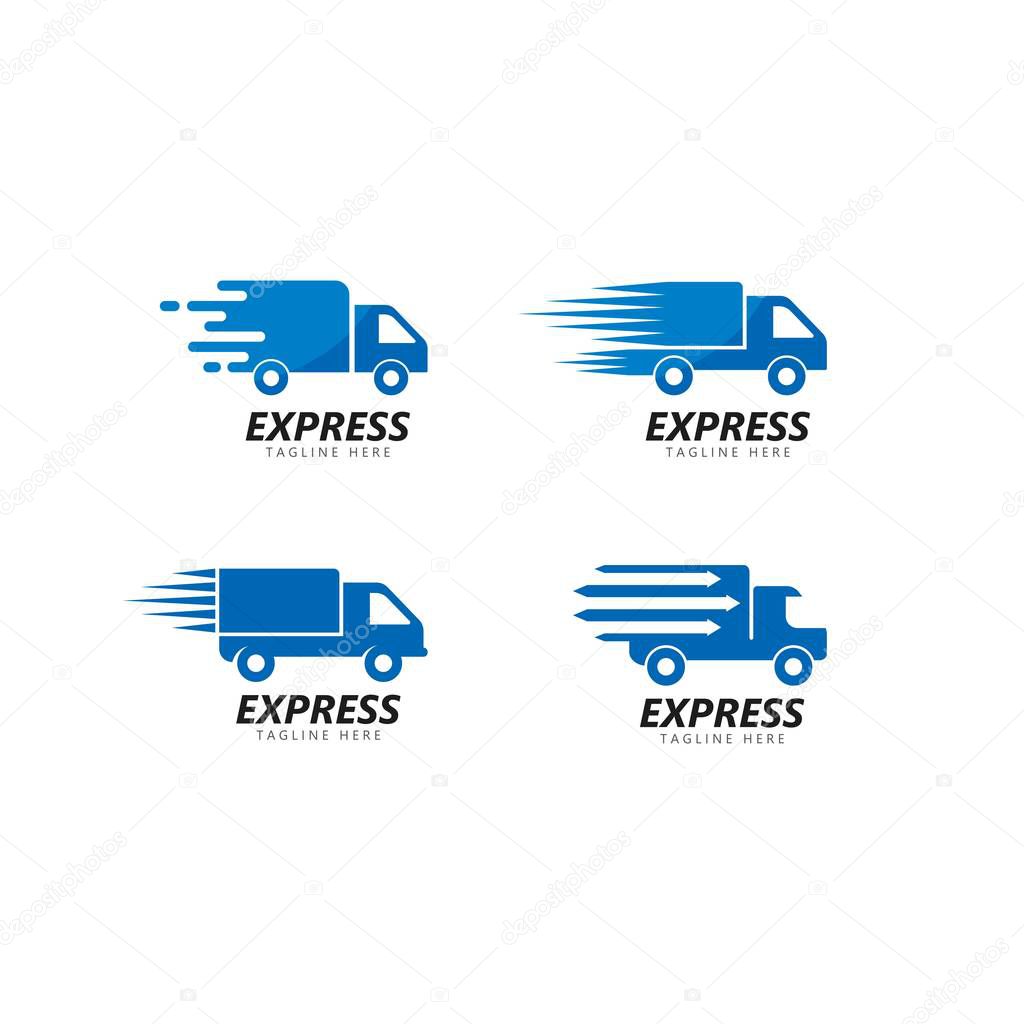 fast delivery logo vector icon illustration design  