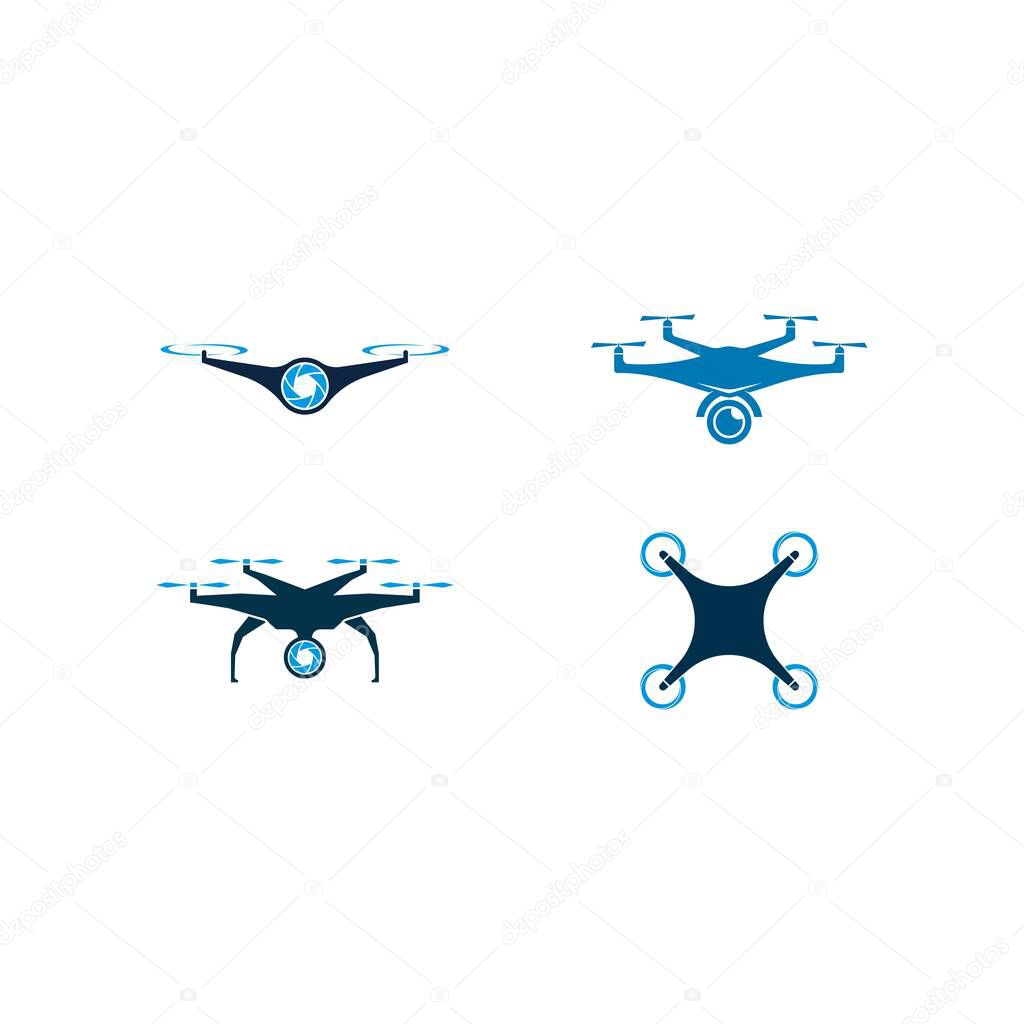 Drone logo vector icon design template 