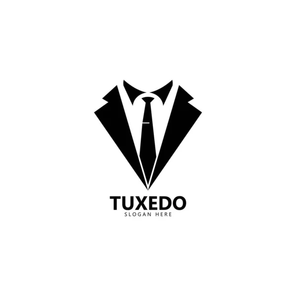 Tuxedo Logotipo Modelo Vetor Ícone Ilustração Design — Vetor de Stock