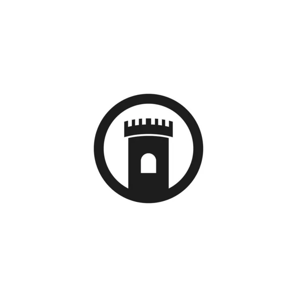 Desain Gambar Ikon Vektor Castle Logo - Stok Vektor