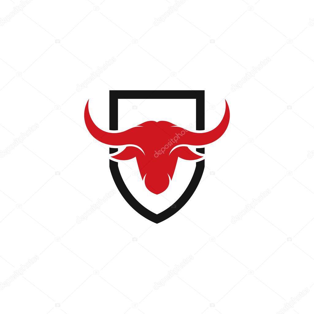 Bull head logo vector icon illustration design