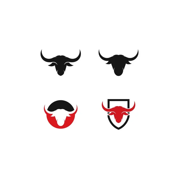 Toro Cabeza Logo Vector Icono Ilustración Diseño — Archivo Imágenes Vectoriales