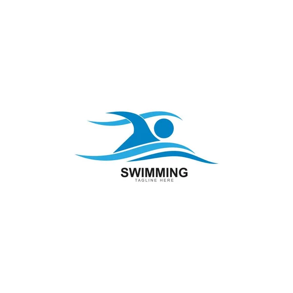 Schwimmen Logo Vektor Symbol Illustration Design — Stockvektor