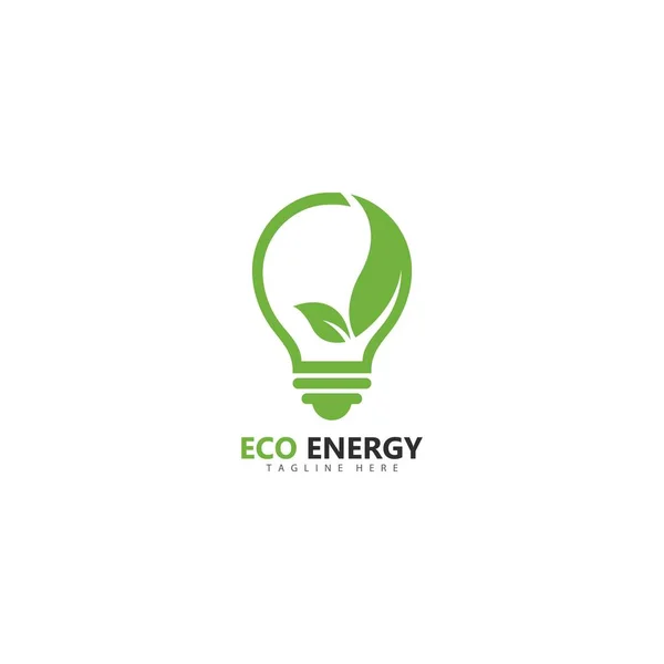 Eco Energy Logo Mall Vektor Ikon Illustration Design — Stock vektor