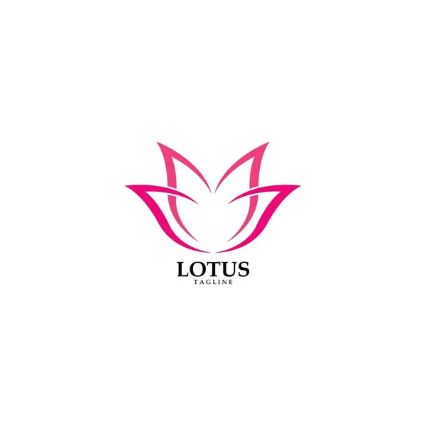 Beauty Vector Lotus Bloemen Ontwerp Logo Template Pictogram — Stockvector