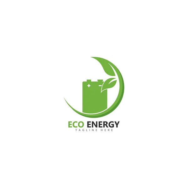 Eco Energy Logo Szablon Ikona Ilustracja Projekt Wektor — Wektor stockowy
