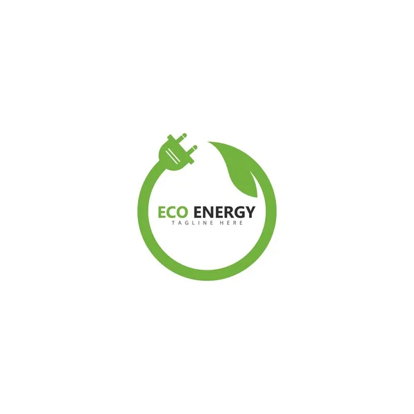Eco Energy Logo Mall Vektor Ikon Illustration Design — Stock vektor