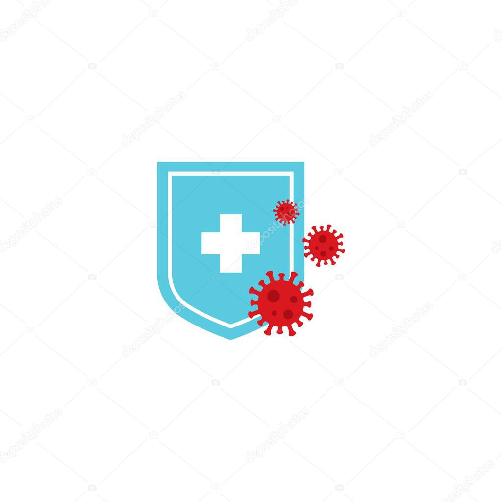 Protection against virus logo vector design 