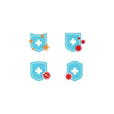 Virüs logo vektör tasarımına karşı koruma 
