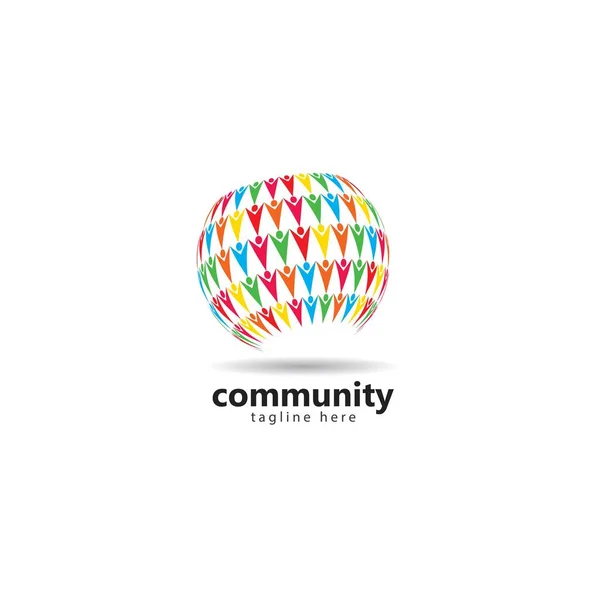 Wereldwijde Community Netwerk Social Icon Design Template — Stockvector