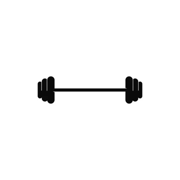 Lange Halter Dumbbell Gym Icon Logo Template Gym Badge Fitness — Stockvector