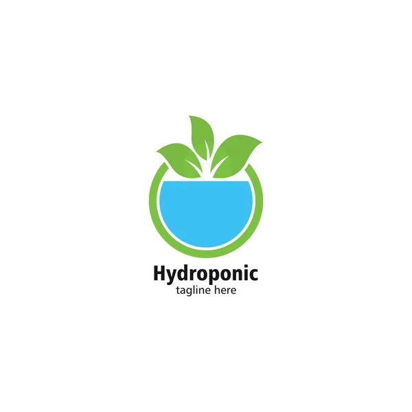 Hydroponisches Logo Vektor Ikone Illustration Design — Stockvektor