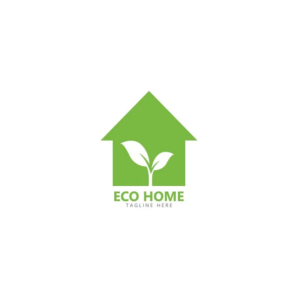 Design Ilustração Ícone Vetor Logotipo Casa Amigável Eco — Vetor de Stock