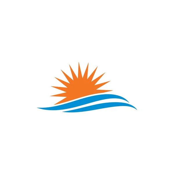Sun Logo Εικονίδιο Διάνυσμα Εικονογράφηση Σχεδιασμό — Διανυσματικό Αρχείο