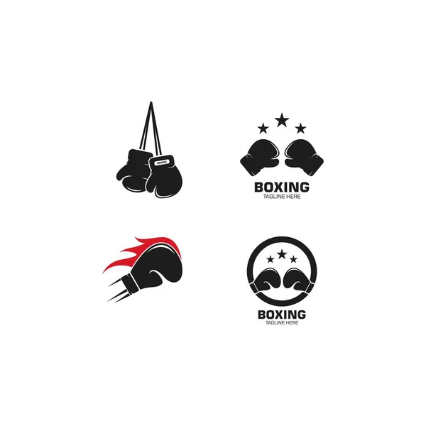 Luvas Boxe Logotipo Vetor Ícone Ilustração Design — Vetor de Stock