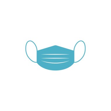 Virüs simgesi çizimine karşı korunmak için tıbbi maske logosu