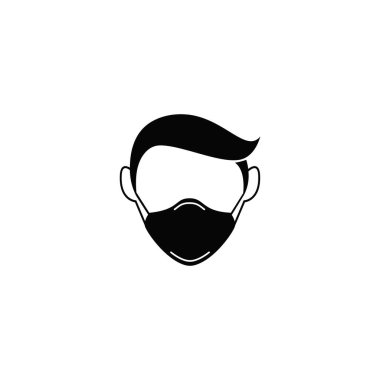 İnsanlar maske logo vektör şablon tasarımı kullanır 