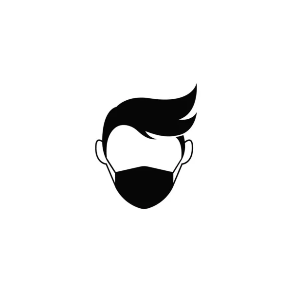 Personas Utilizan Máscara Logo Vector Icono Plantilla Diseño — Vector de stock