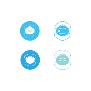 Virüs simgesi çizimine karşı korunmak için tıbbi N95 maske logosu 