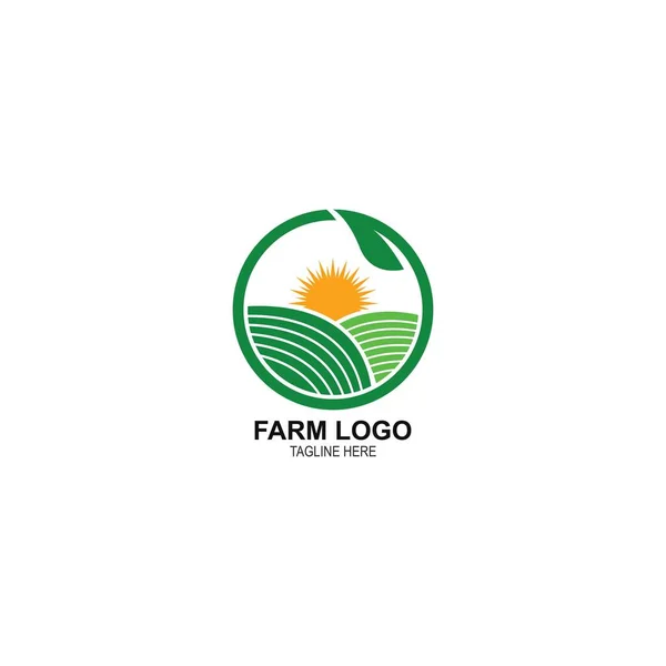 Agricultura Logotipo Vetor Ícone Modelo Design — Vetor de Stock
