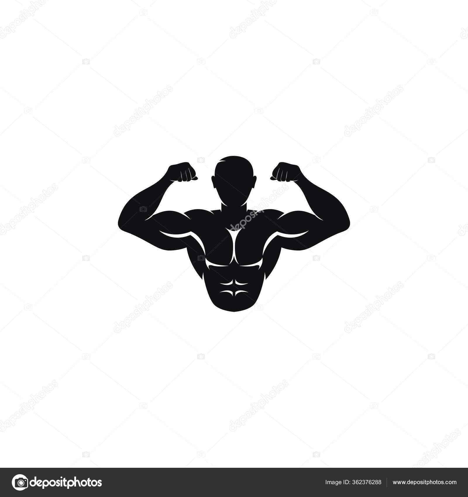 Strong Man Vetor Icon Logo Fitness Centre Bodybuilder Concept ...