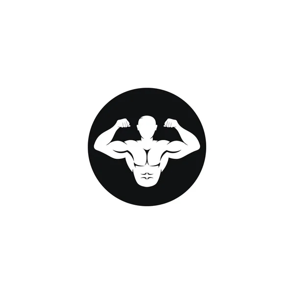 Sterke Man Vetor Icoon Logo Voor Fitnesscentrum Bodybuilder Concept Illustratie — Stockvector