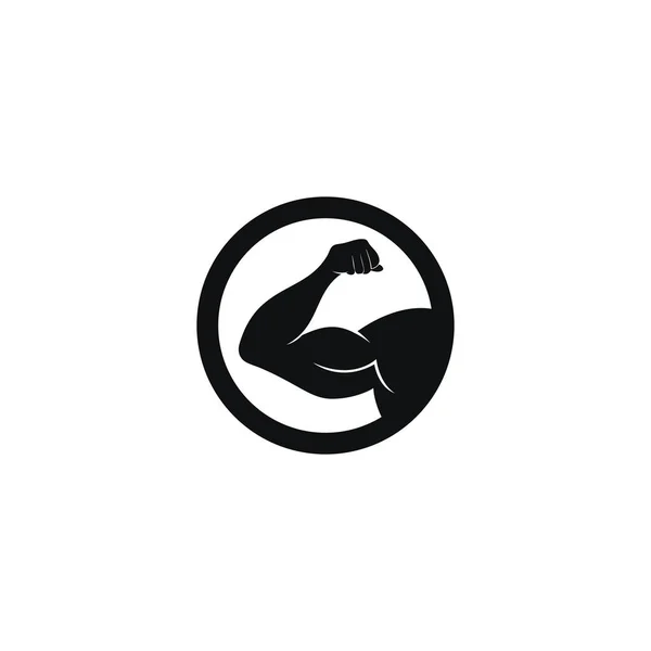 フィットネスセンターやボディビルダーのコンセプトイラストデザインのための強力な男のベターアイコンのロゴ — ストックベクタ