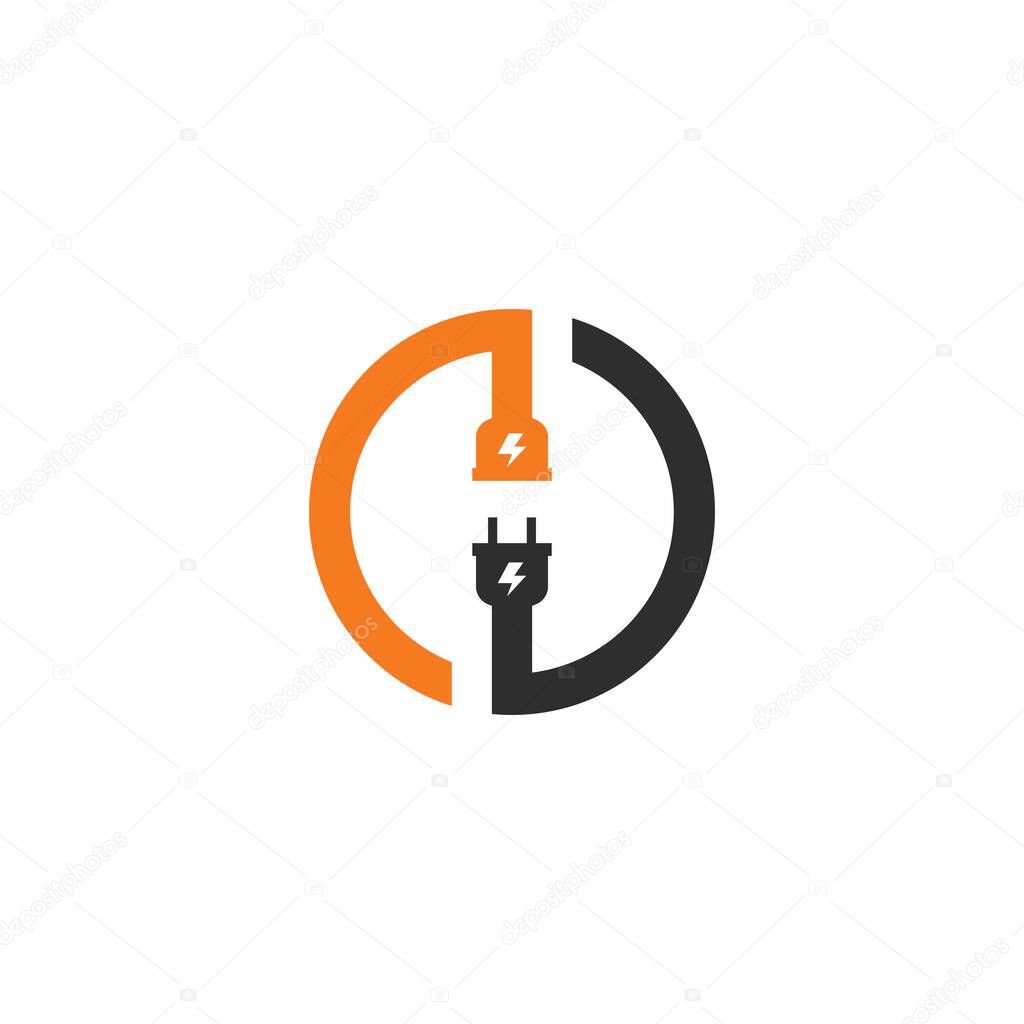Electrical plug logo vector icon illustration design