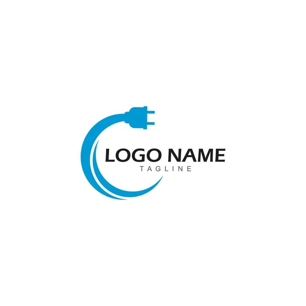 Elektrik Prizi Logo Vektör Resimleme Tasarımı — Stok Vektör