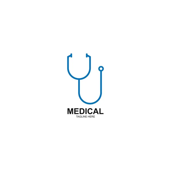 Ícone Vetor Logotipo Estetoscópio Para Projeto Médico Ilustração —  Vetores de Stock